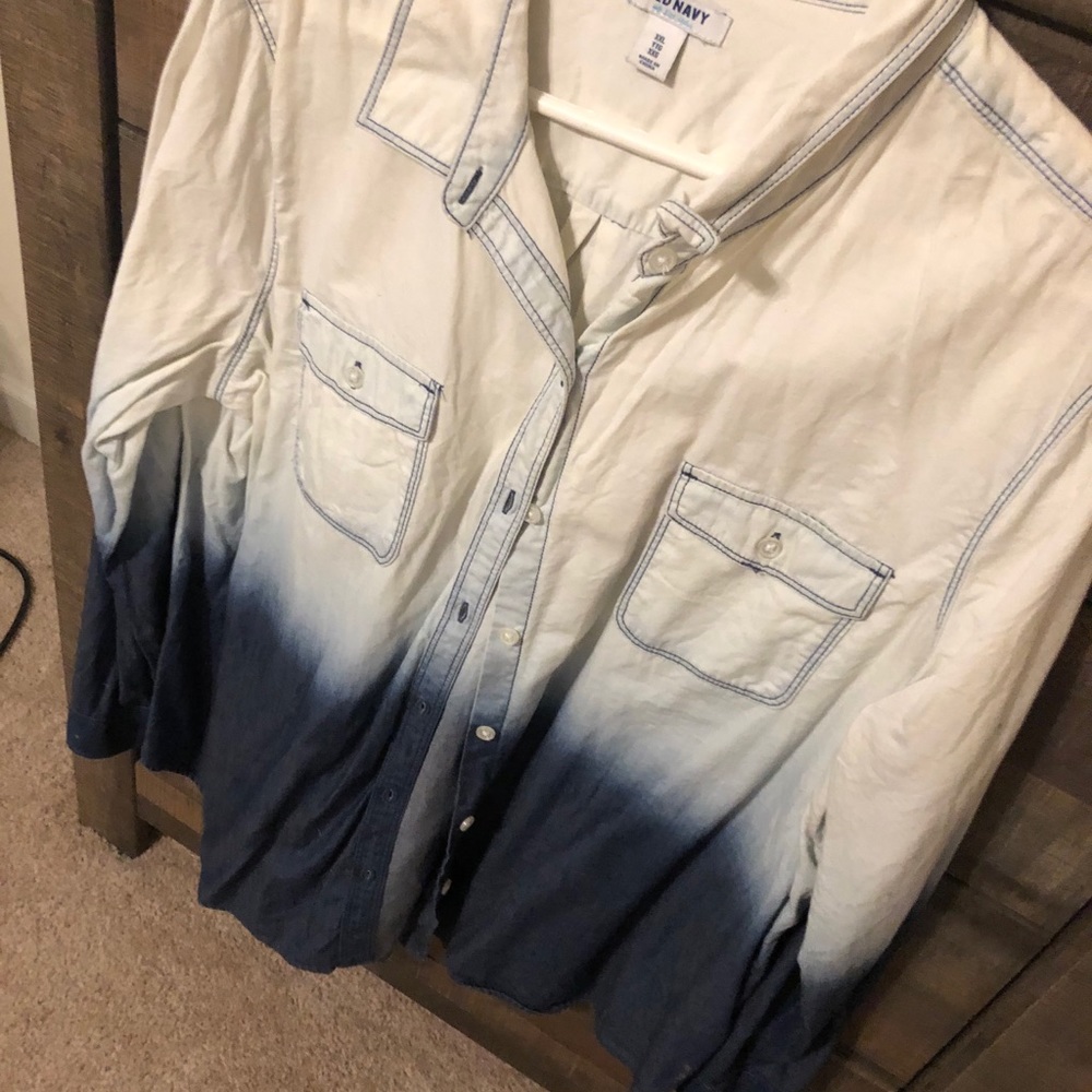 Ombre denim button up